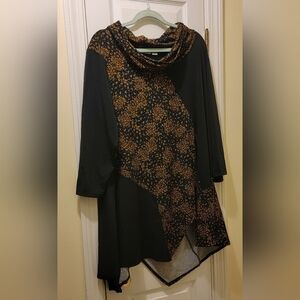 AVENUE womens 22/24 Cowl Neck, Long Sleeve, Asymmetrical, Blouse.  NWOT